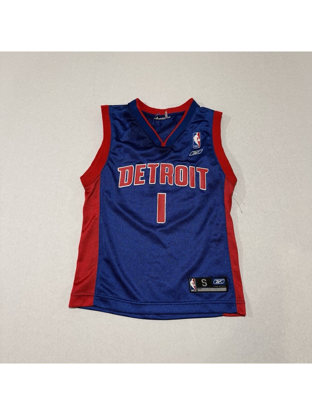Vintage Detroit Pistons #1 Billups Jersey Size Small Reebok Kids